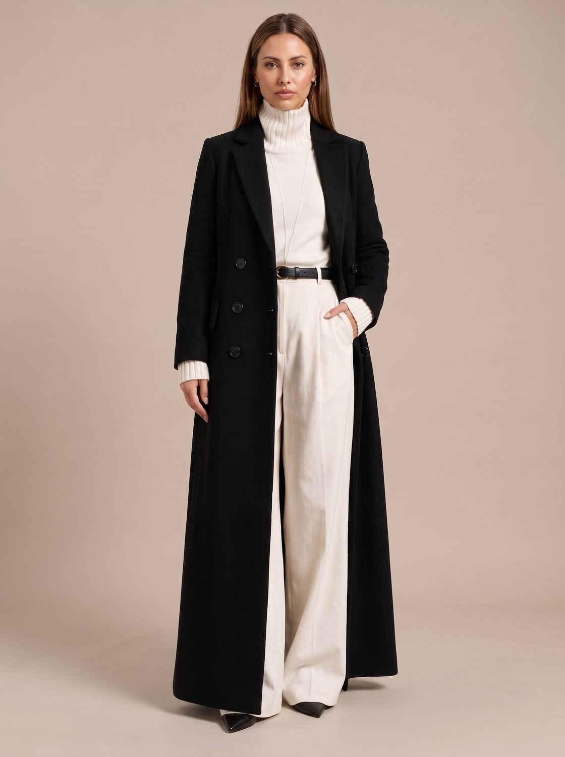Emily | Women's Longline Warm Double Breasted Wool Coat
