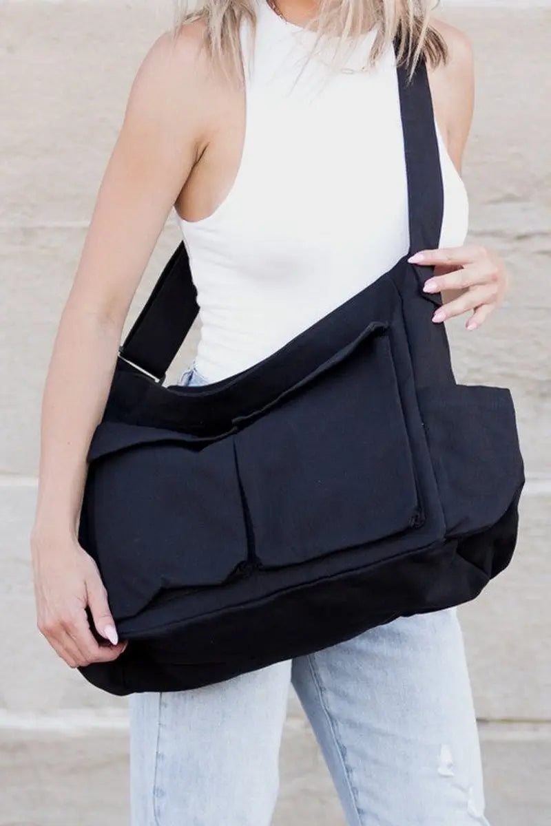 Women's Oversized Canvas Tote Bag Large Messenger Shoulder Bag