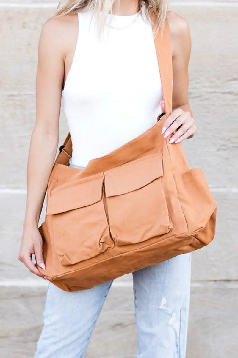 Women's Oversized Canvas Tote Bag Large Messenger Shoulder Bag