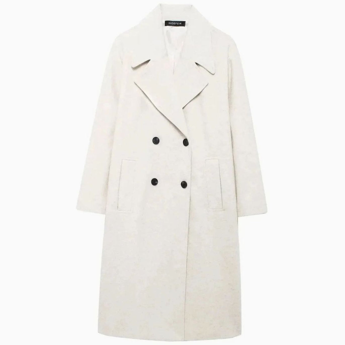 Women's Oversized Double-Breasted Longline Wool Coat