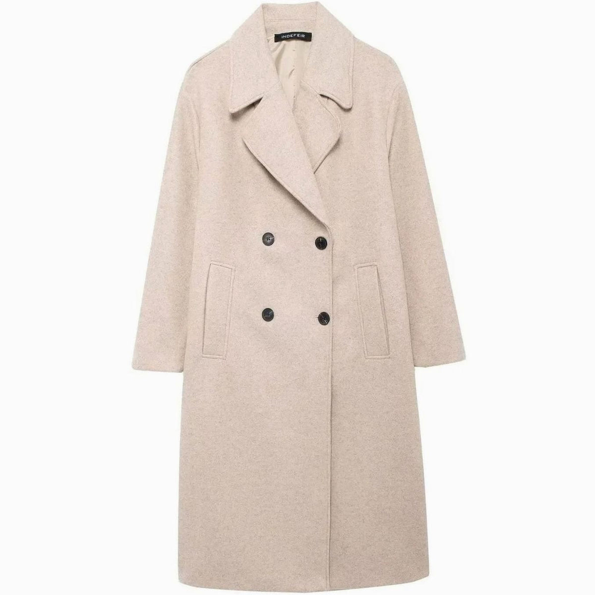 Women's Oversized Double-Breasted Longline Wool Coat