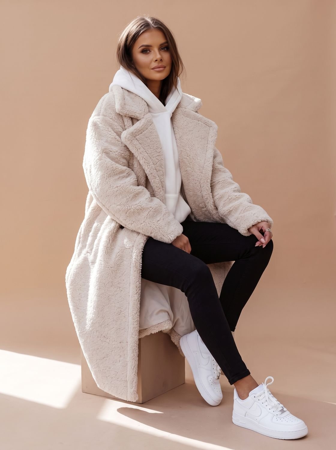 Emily | Women's Oversized Teddy Faux Fur Long Winter Coat