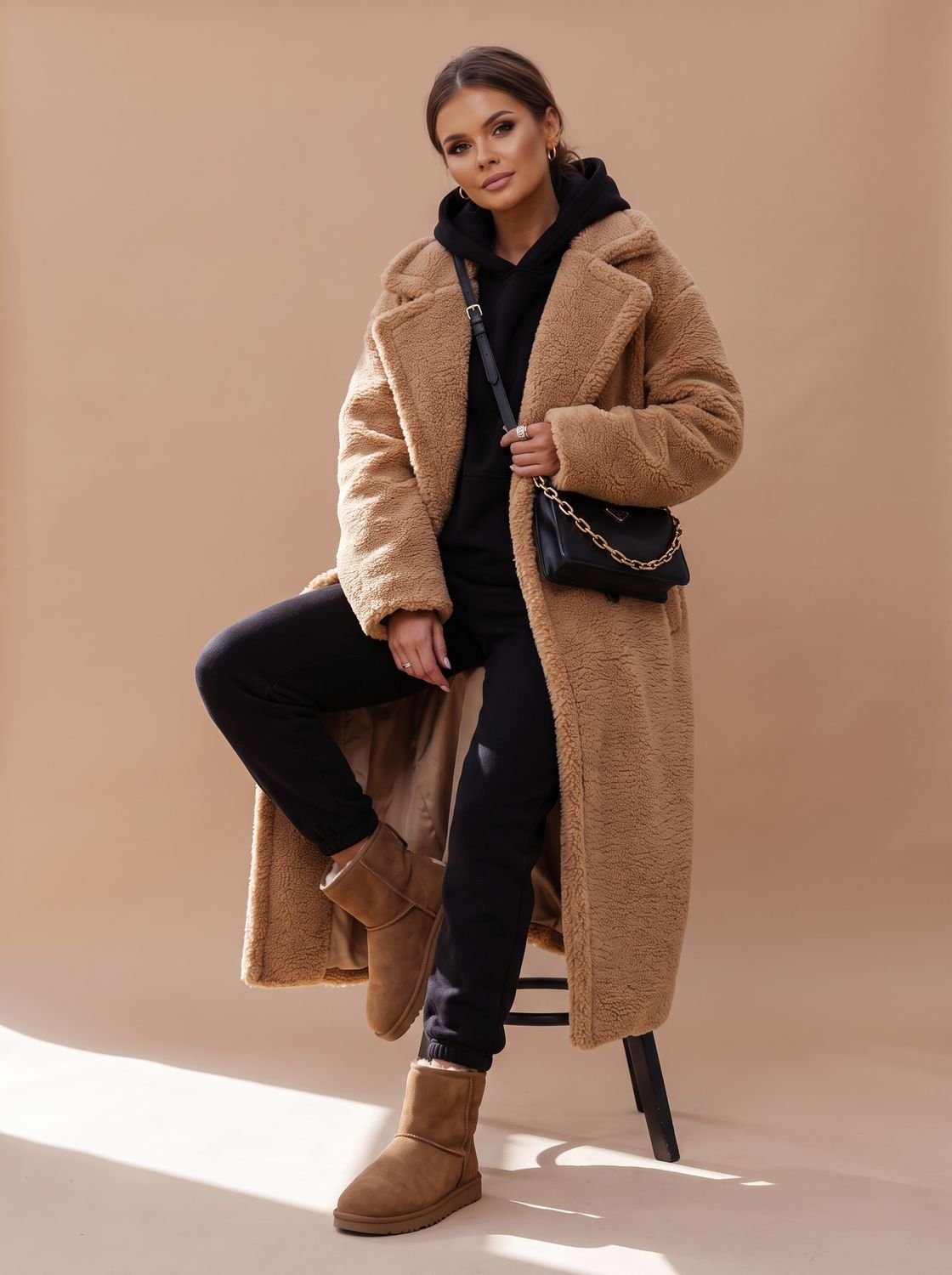Emily | Women's Oversized Teddy Faux Fur Long Winter Coat