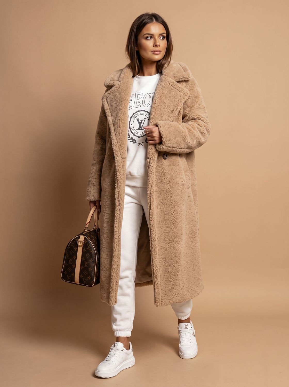 Emily | Women's Oversized Teddy Faux Fur Long Winter Coat
