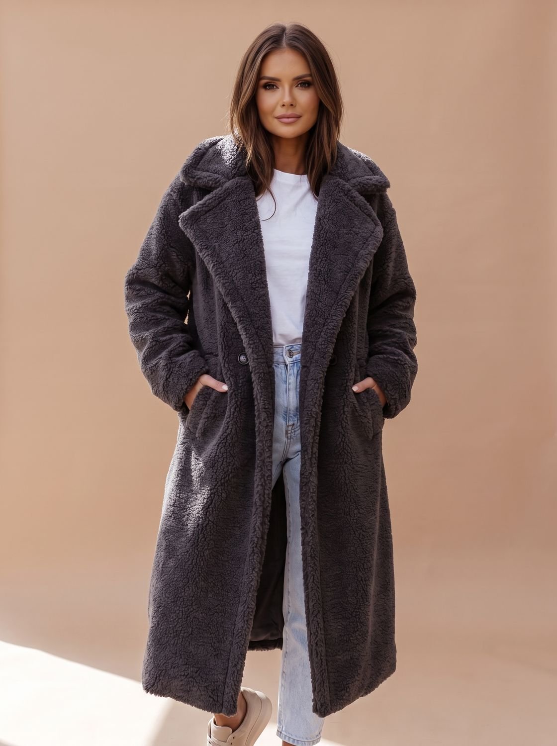 Emily | Women's Oversized Teddy Faux Fur Long Winter Coat