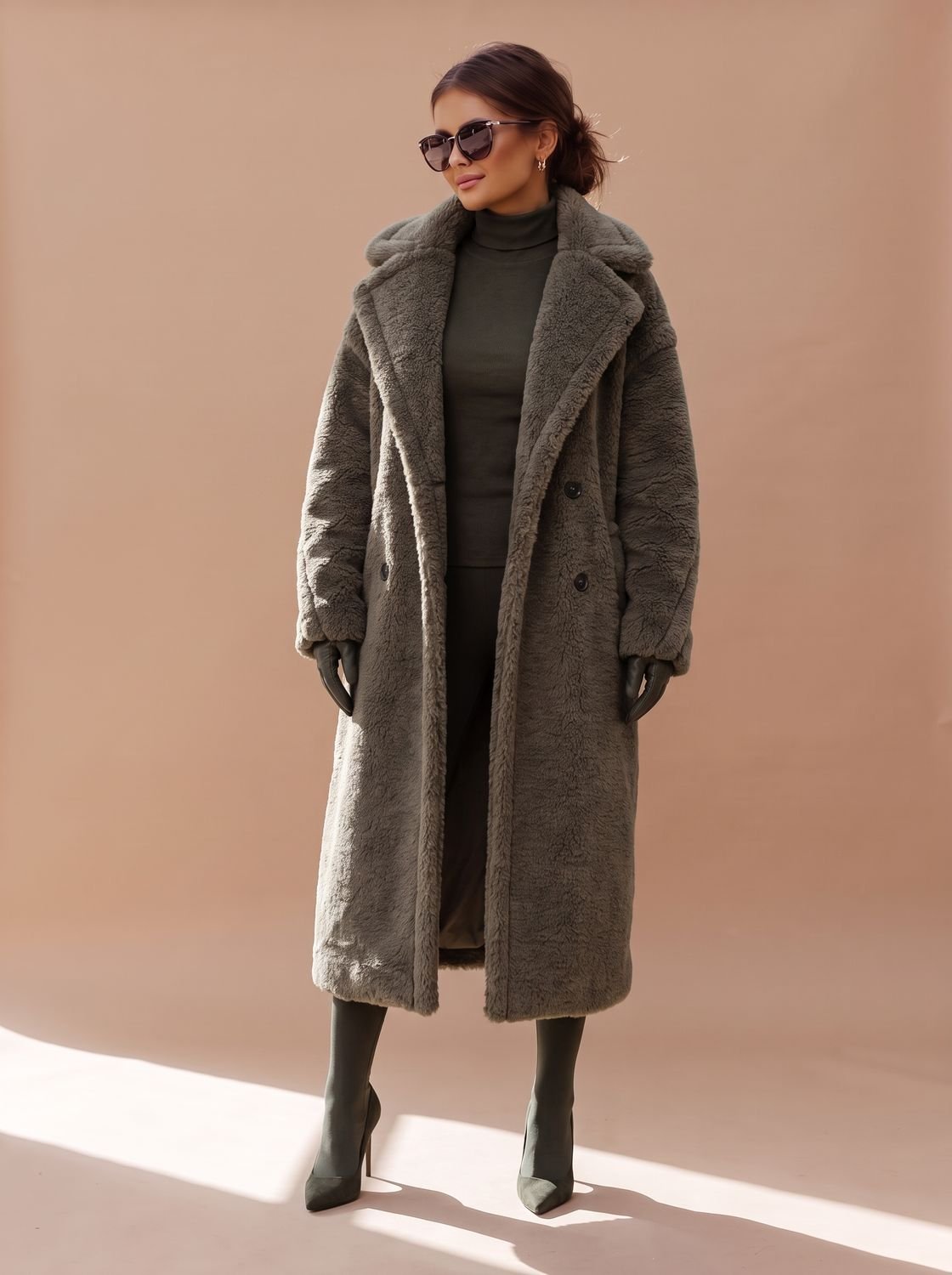 Emily | Women's Oversized Teddy Faux Fur Long Winter Coat