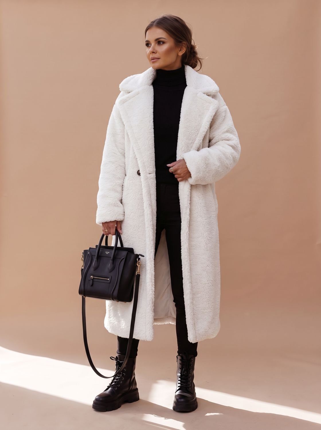 Emily | Women's Oversized Teddy Faux Fur Long Winter Coat