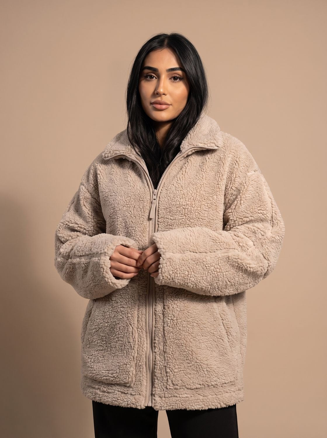 Emily | Women's Oversized Teddy Fleece Zip-Up Jacket