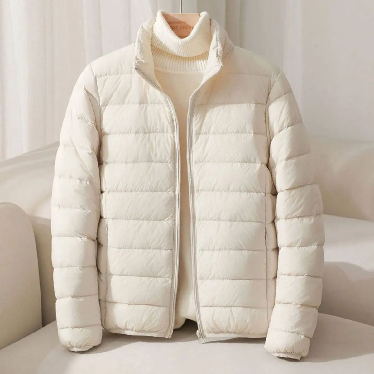 Women's Quilted Padded Puffer Coat Stand-Collar Lightweight Jacket