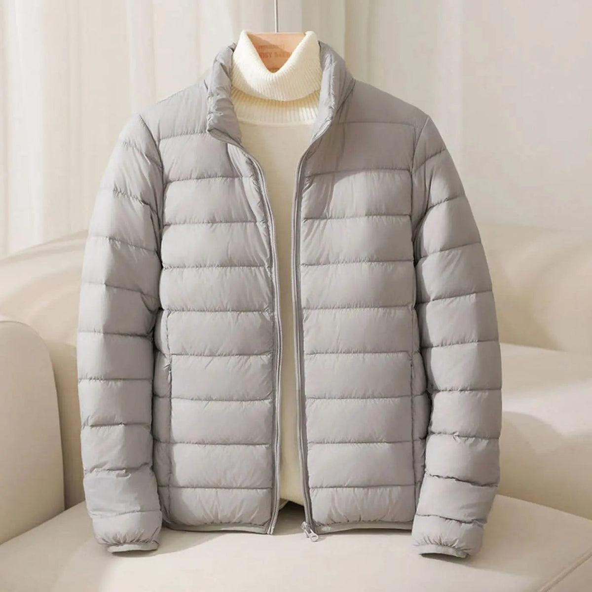 Women's Quilted Padded Puffer Coat Stand-Collar Lightweight Jacket