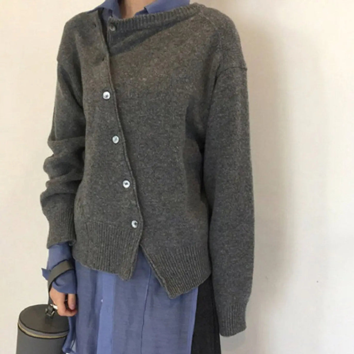 Women's Relaxed-Fit Button-Up Knit Sweater Cardigan