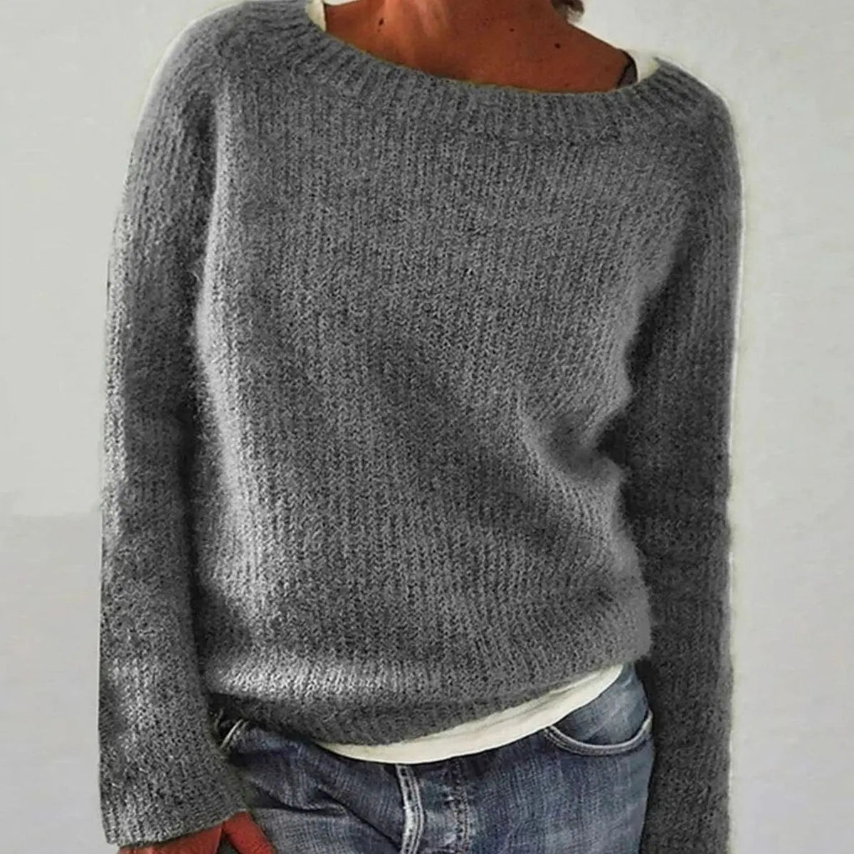 Women's Relaxed-Fit Casual Knit Pullover Sweater