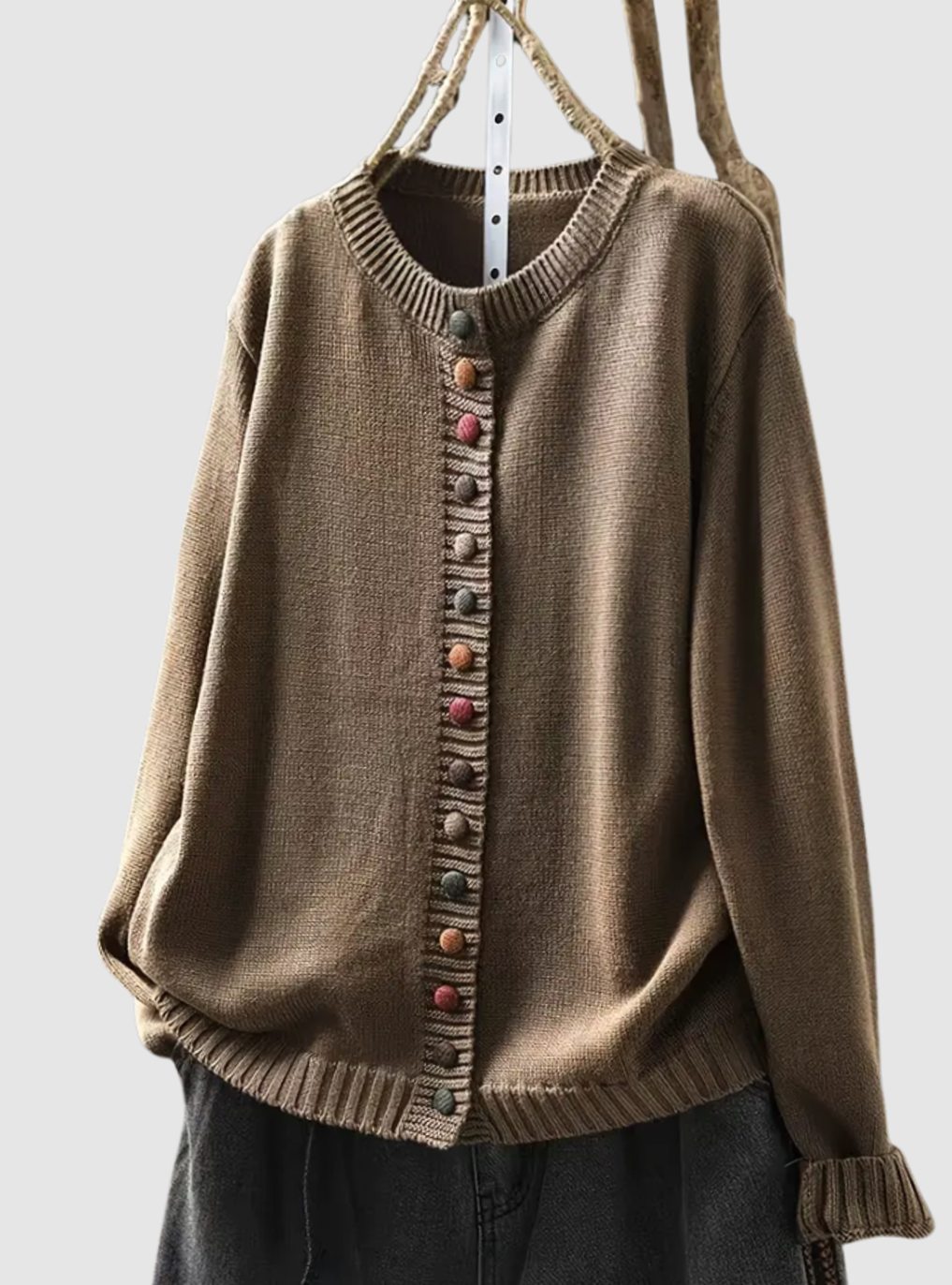 Women's Relaxed-Fit Knitted Cardigan Multicoloured Button-Down