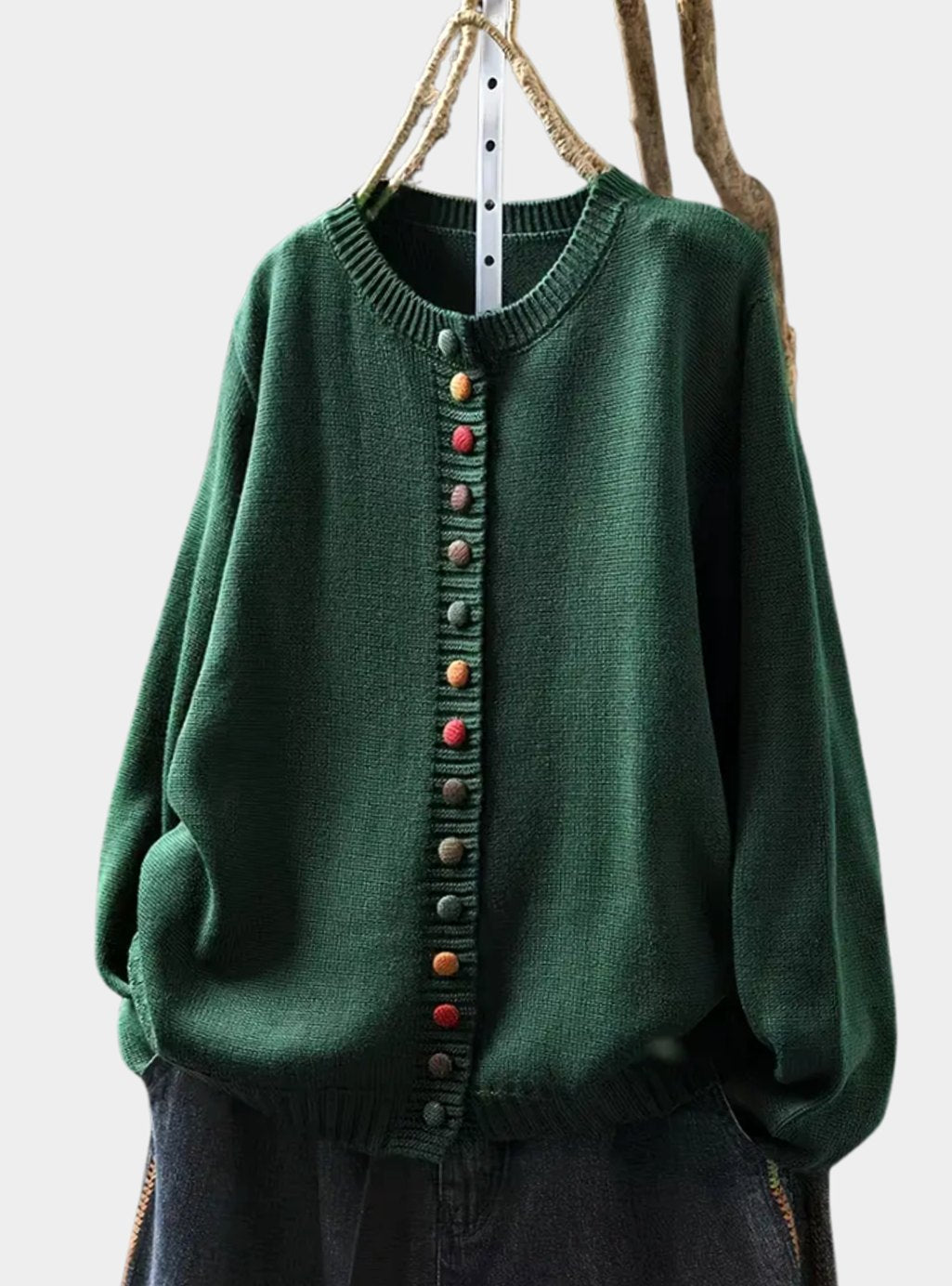 Women's Relaxed-Fit Knitted Cardigan Multicoloured Button-Down