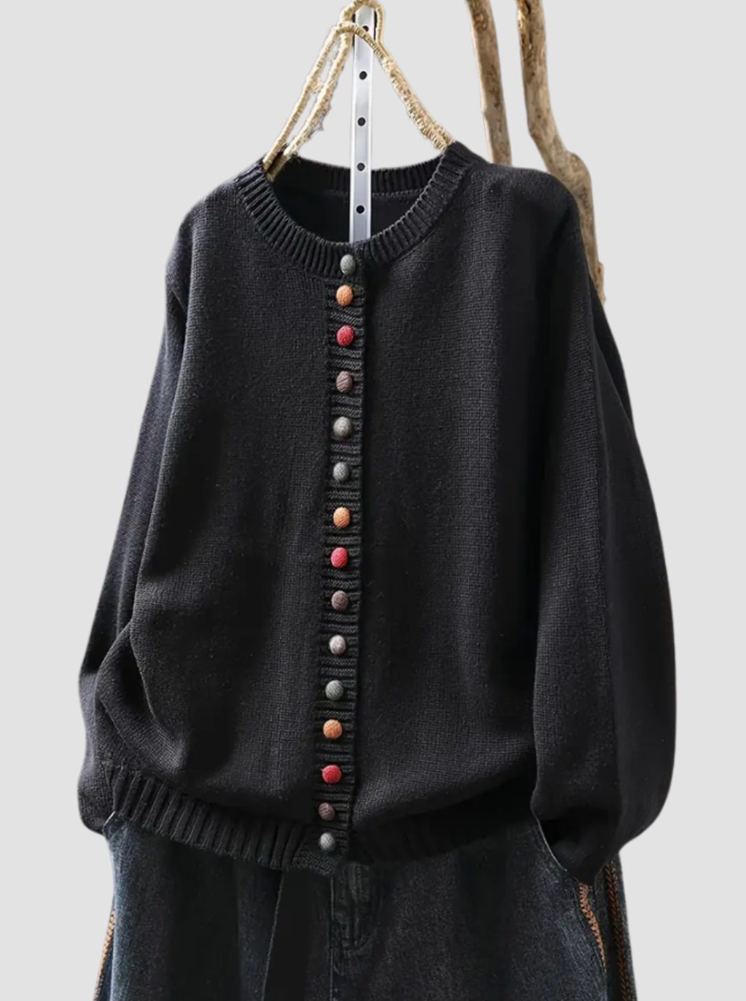 Women's Relaxed-Fit Knitted Cardigan Multicoloured Button-Down