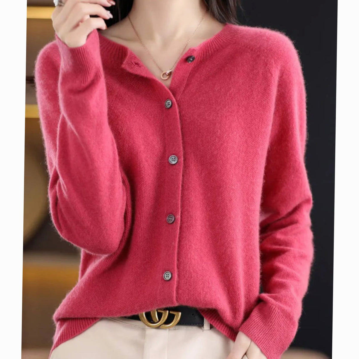 Women's Soft Knit V-Neck Button-Front Cardigan