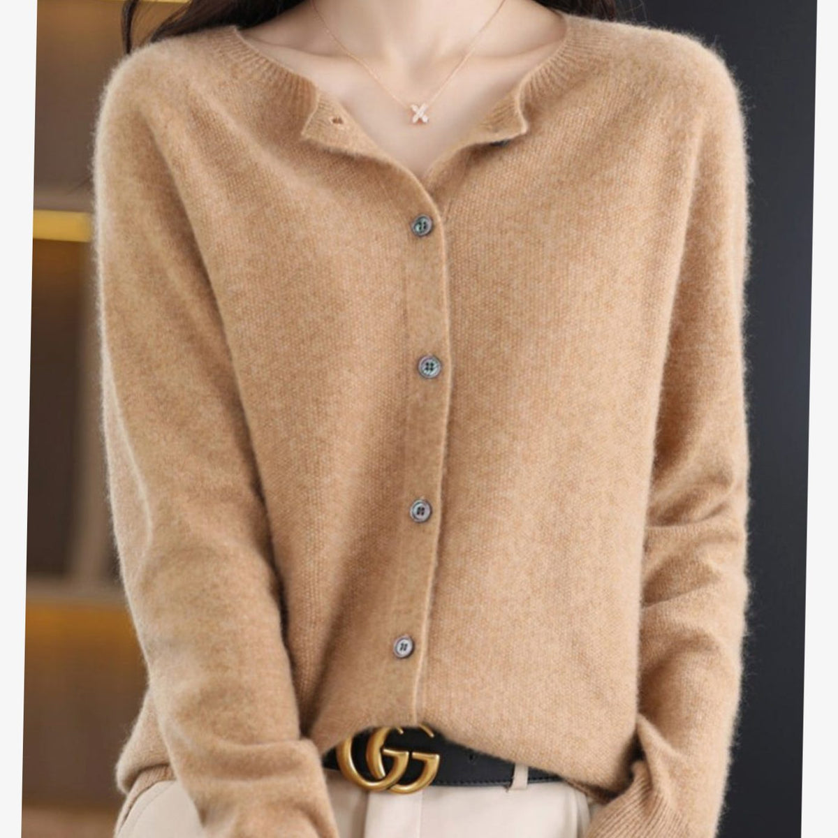 Women's Soft Knit V-Neck Button-Front Cardigan