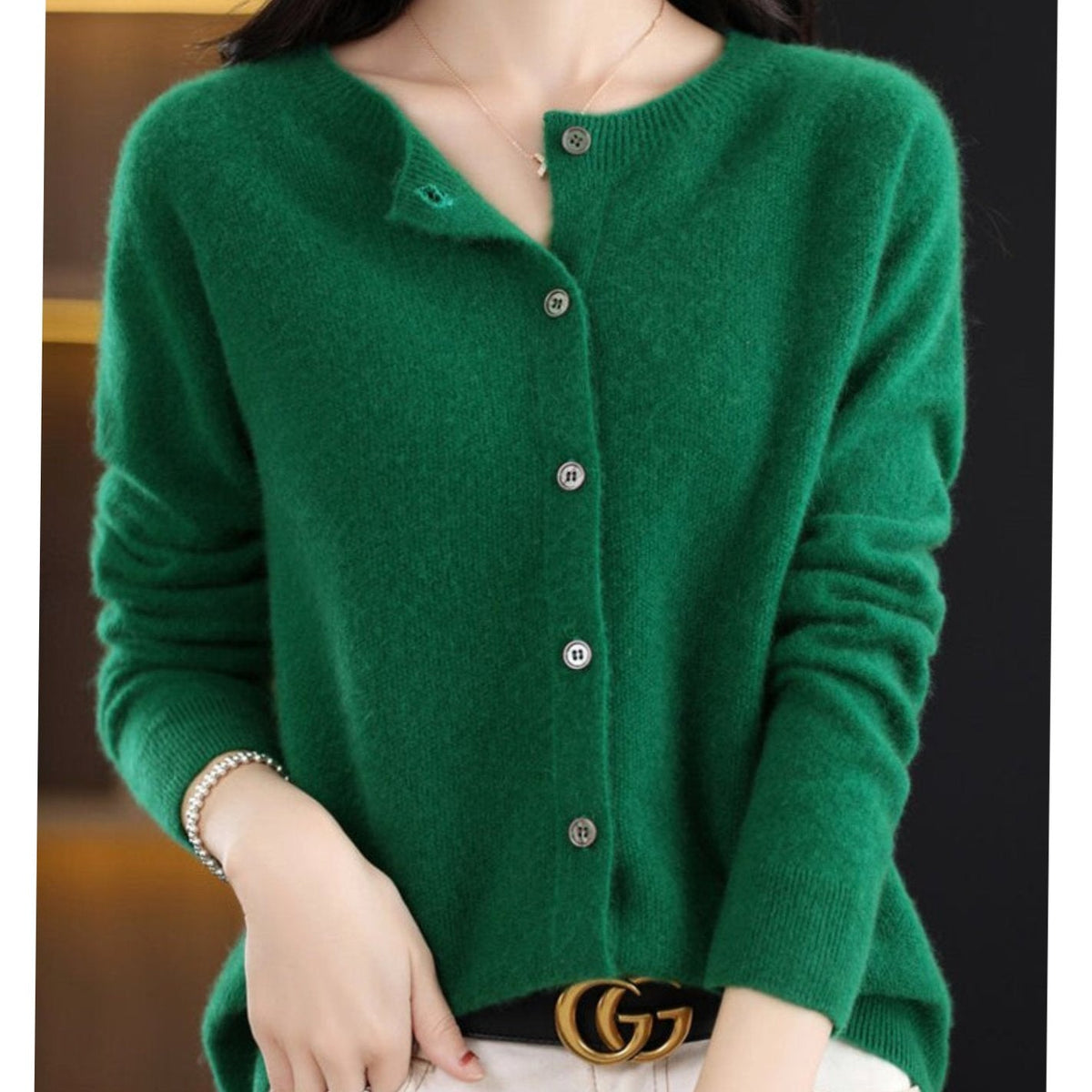 Women's Soft Knit V-Neck Button-Front Cardigan
