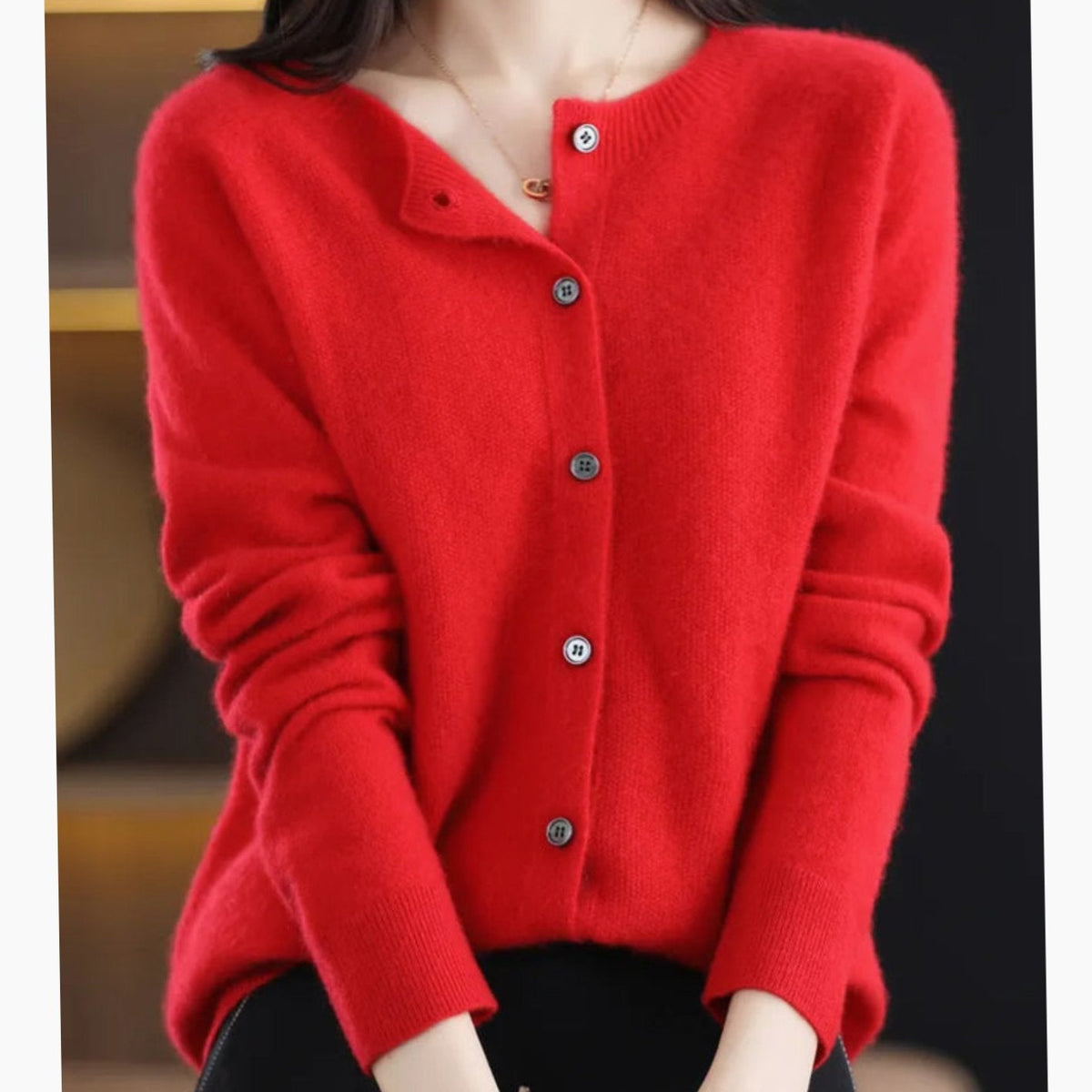 Women's Soft Knit V-Neck Button-Front Cardigan