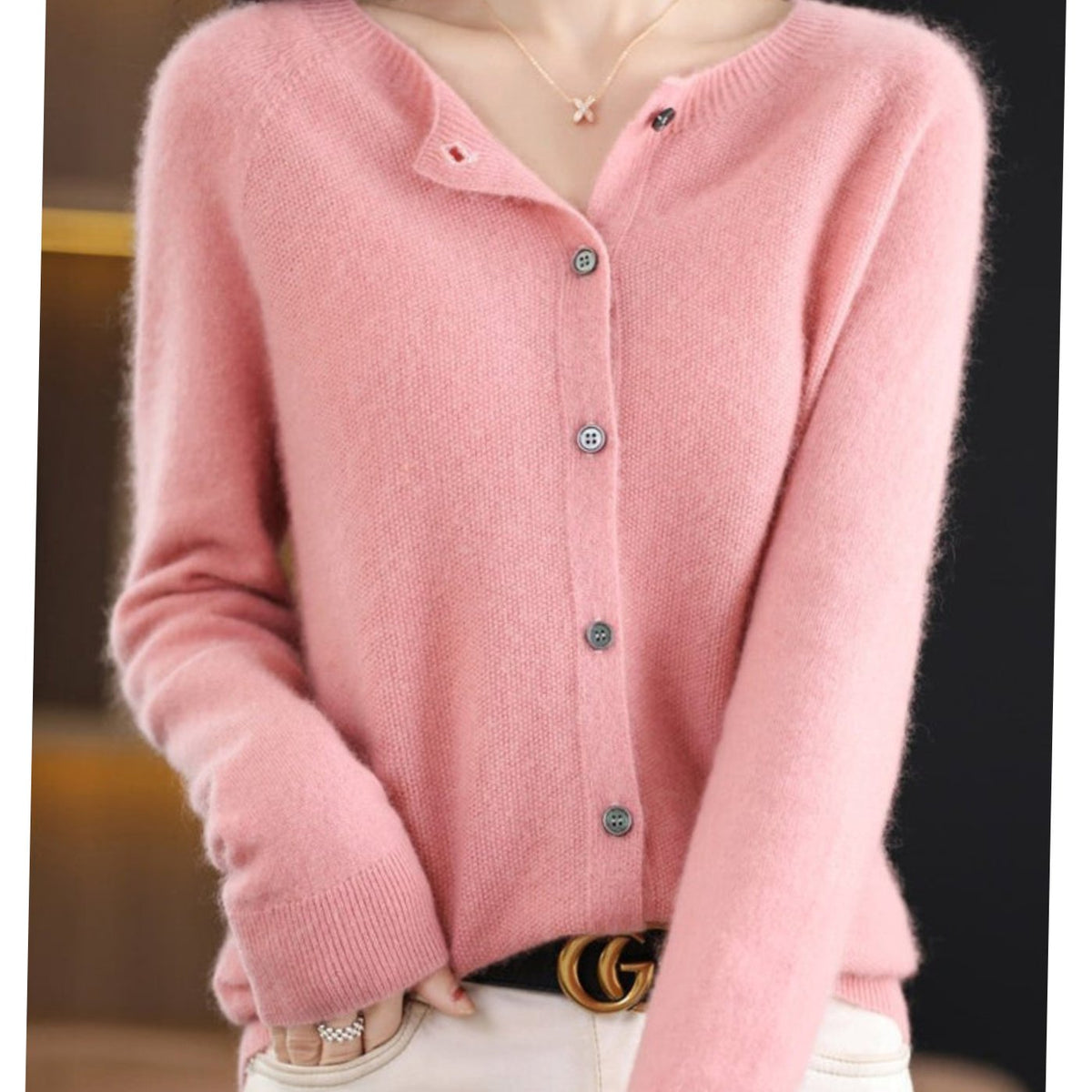 Women's Soft Knit V-Neck Button-Front Cardigan