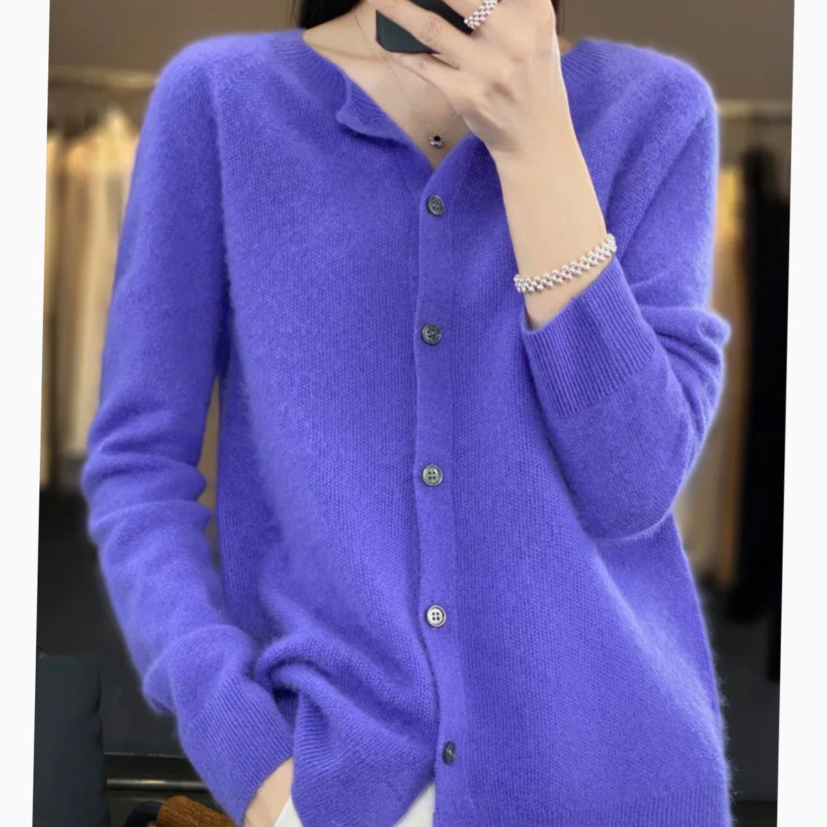 Women's Soft Knit V-Neck Button-Front Cardigan