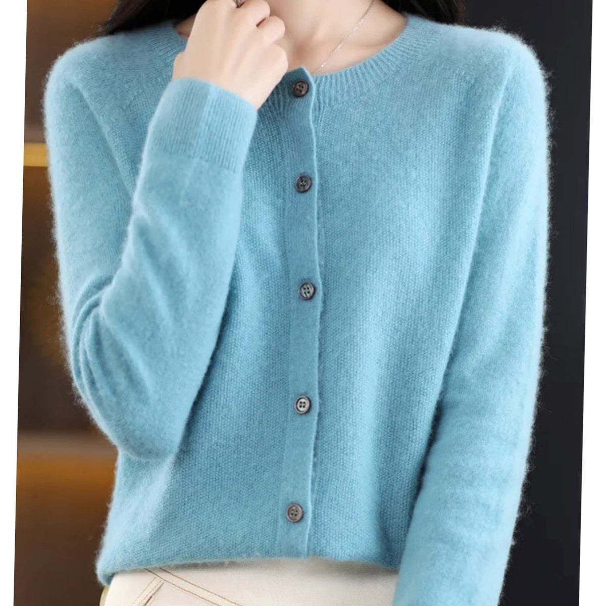 Women's Soft Knit V-Neck Button-Front Cardigan
