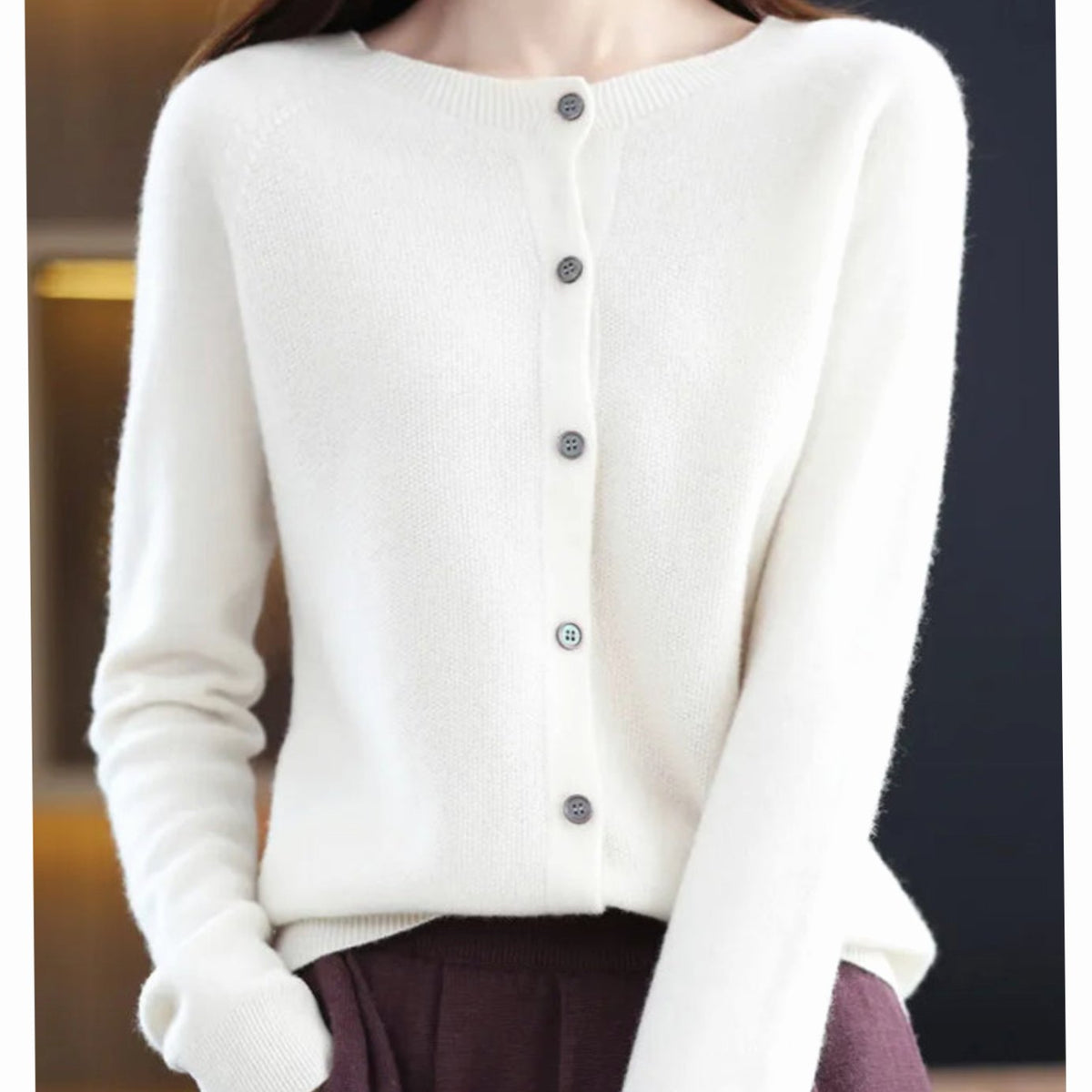 Women's Soft Knit V-Neck Button-Front Cardigan