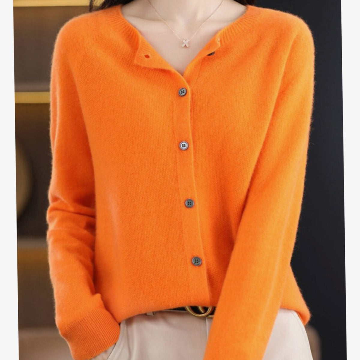Women's Soft Knit V-Neck Button-Front Cardigan