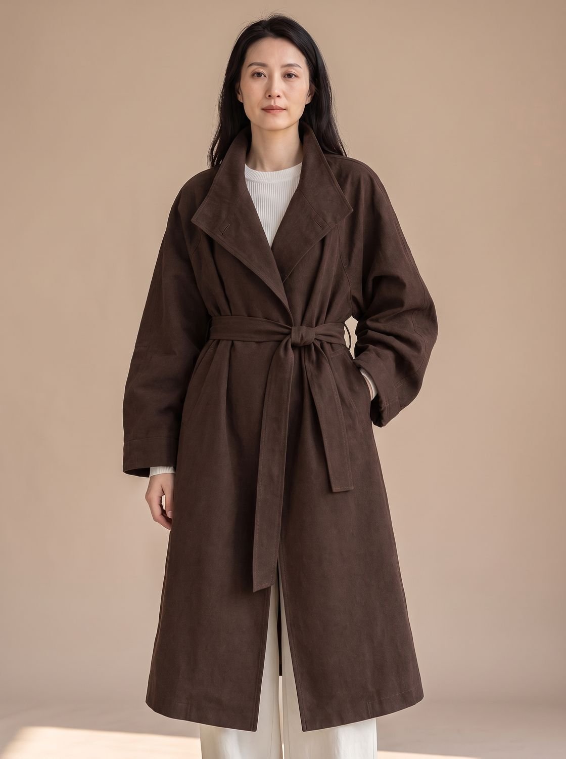 Sienna | Women's Stand Collar Longline Single-Button Overcoat
