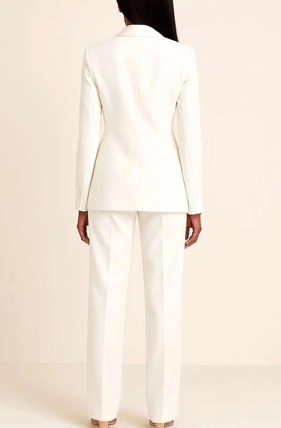 Women's Tailored Single-Button Blazer Trouser Suit Set