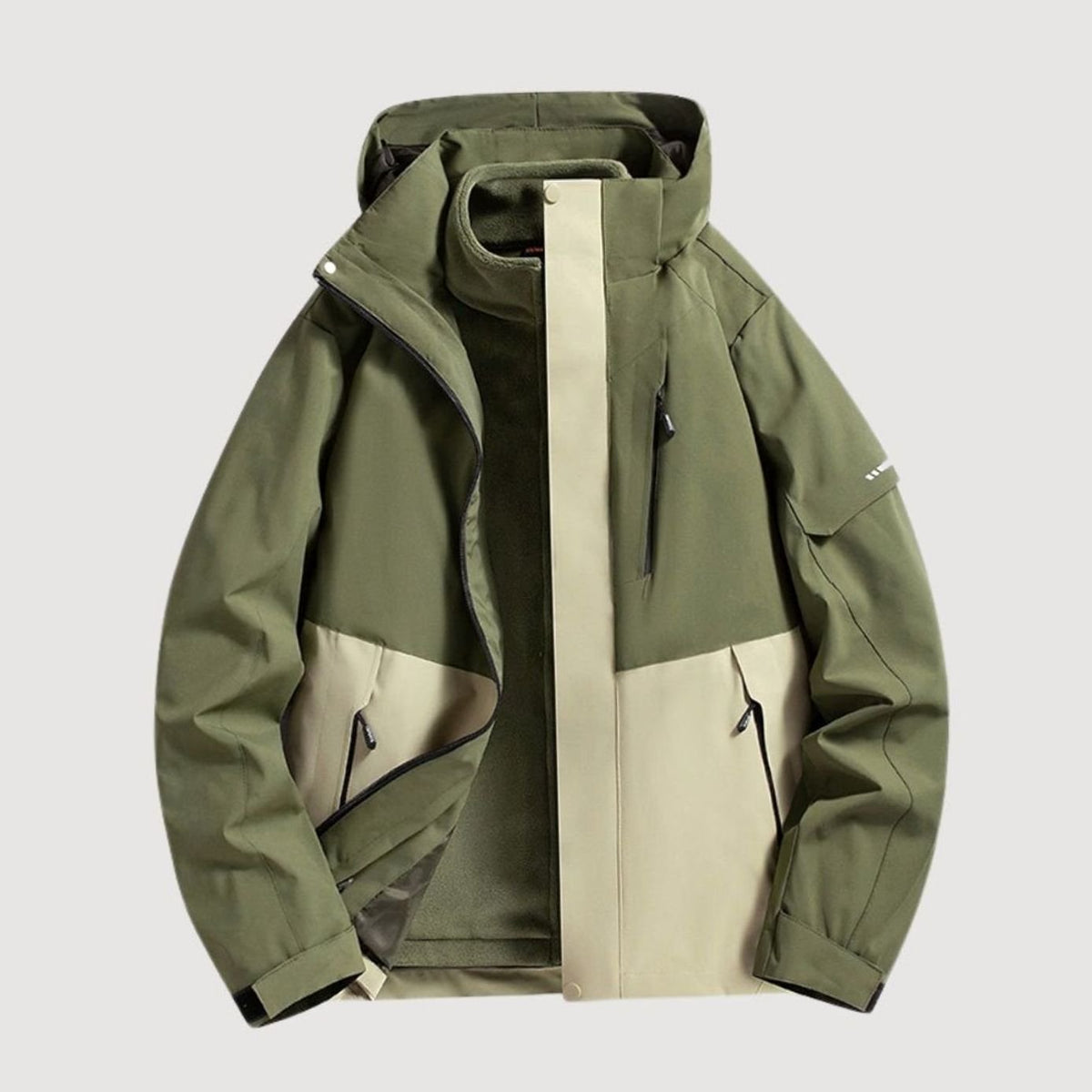 Women's Waterproof Hooded Relaxed-Fit Winter Jacket Fleece-Lined Collar