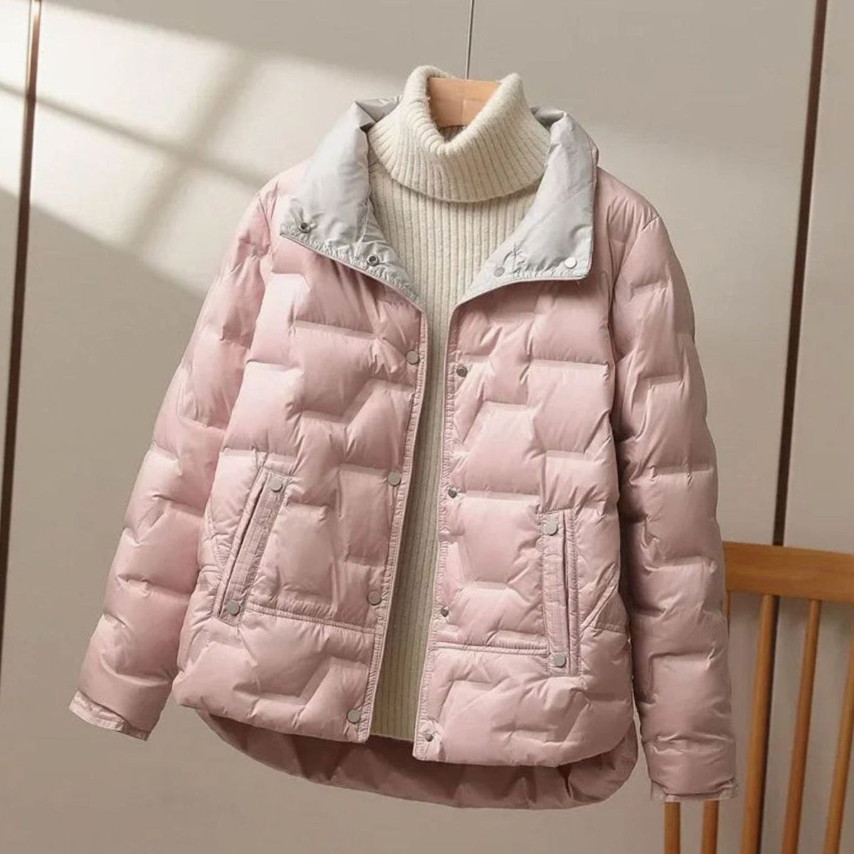 Women's Winter Quilted Down Puffer Coat High Stand Collar