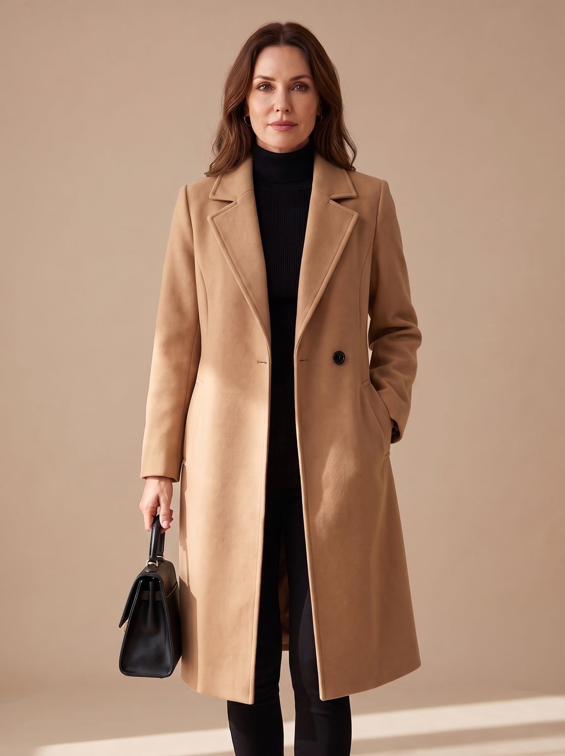 Evelyn | Women's Wool Coat Tailored Longline Belted Overcoat