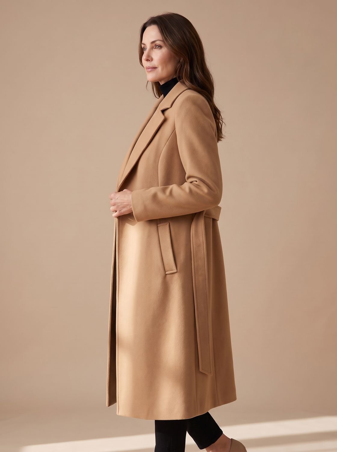 Evelyn | Women's Wool Coat Tailored Longline Belted Overcoat