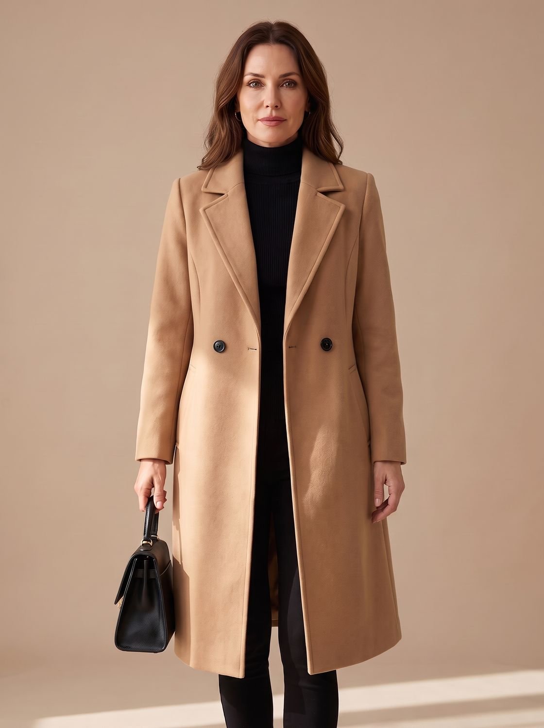 Evelyn | Women's Wool Coat Tailored Longline Belted Overcoat