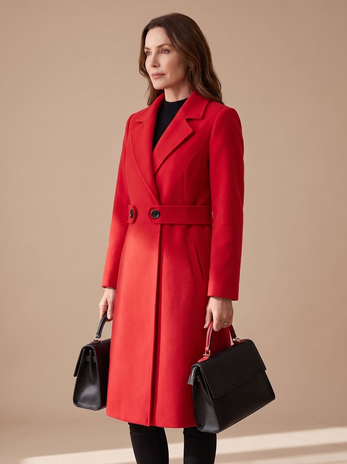 Evelyn | Women's Wool Coat Tailored Longline Belted Overcoat