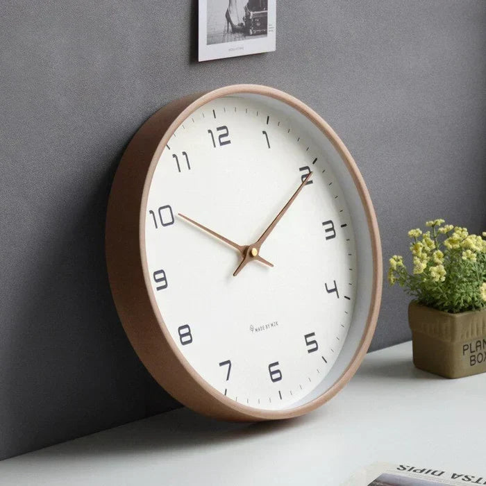 Nordic Solid Wood Silent Square Wall Clock